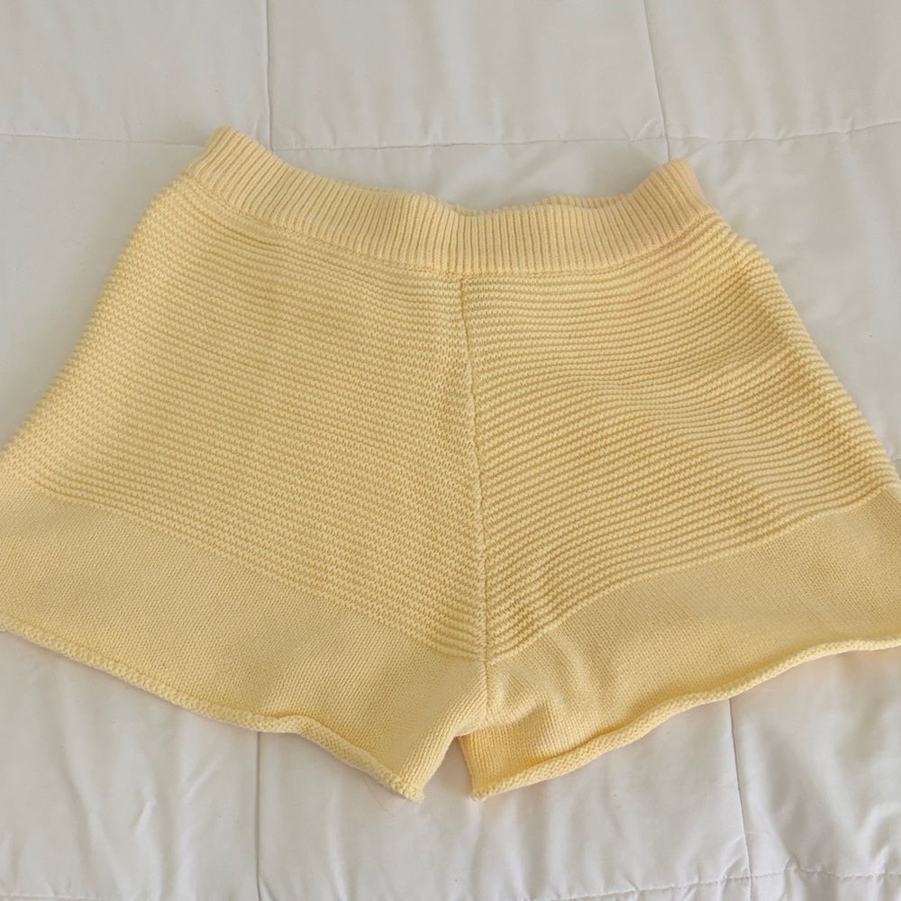 Princess Polly Pale Yellow High-Waist Knit Shorts